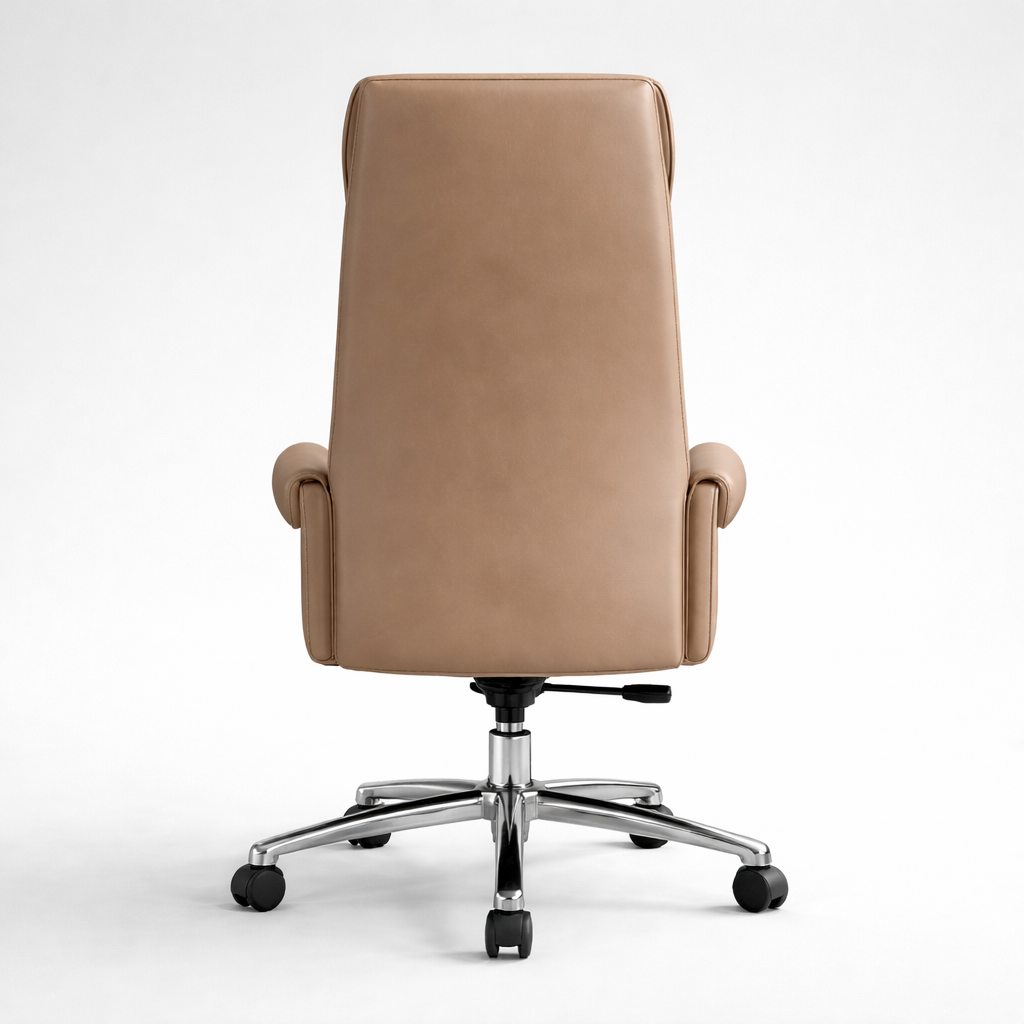 Luxury High Back Director Chair with Adjustable Height, Tilt Mechanism, Padded Armrests and Chrome Base