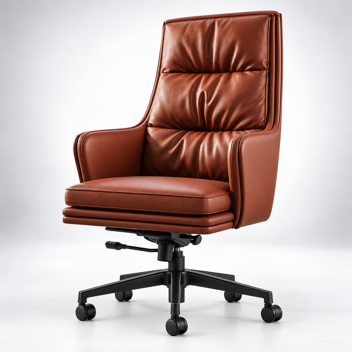 Premium High Back Executive Office Chair with Padded Armrests, Tilt Mechanism, Height Adjustment & Smooth Mobility for Home and Office