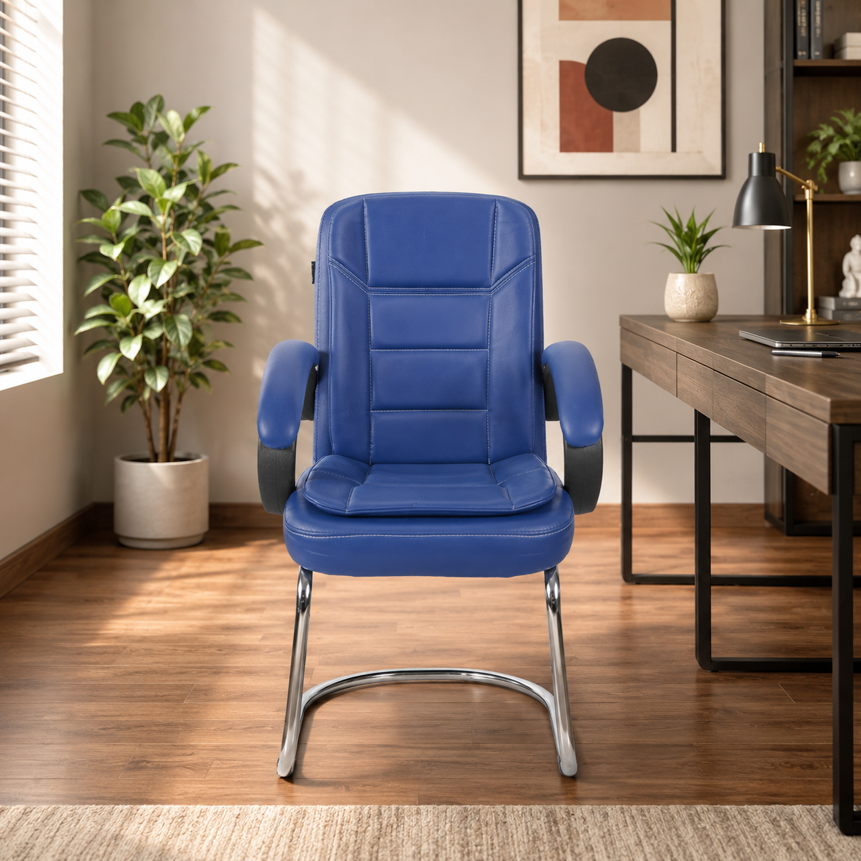 Office Visitor Chair with High-Quality Leatherette Upholstery and Durable Frame