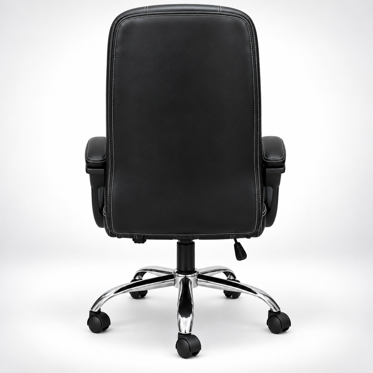 Premium High Back Director Chair with Padded Armrests, Cushioned Seat, Contrast Stitching and Five-Star Wheeled Base for Office Cabins