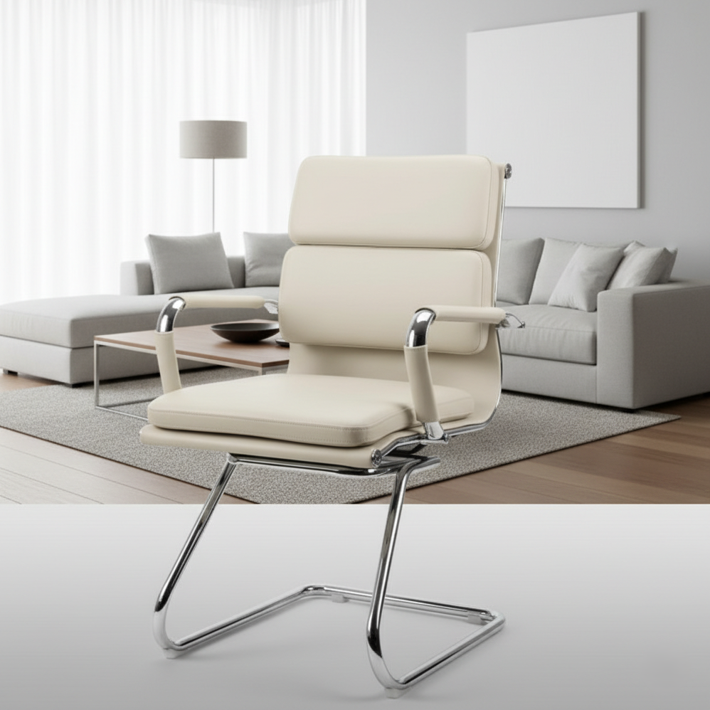 Premium Leatherette Upholstered Office Visitor Chair – Perfect for Waiting & Office Environment