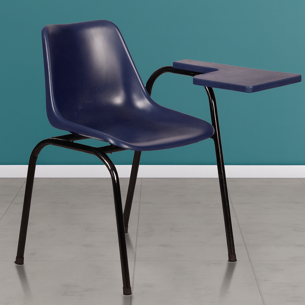Study Chair With Writing Pad in The Metal Frame Legs Base