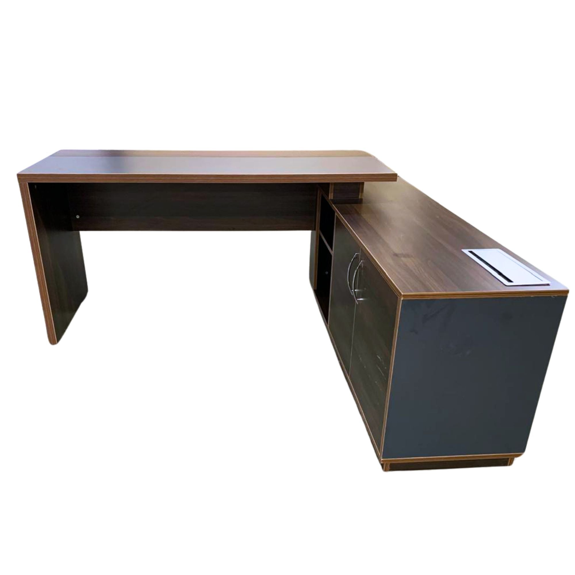 পার্টিকেল বোর্ডে কাঠের অফিস এক্সিকিউটিভ টেবিল এল-আকৃতির