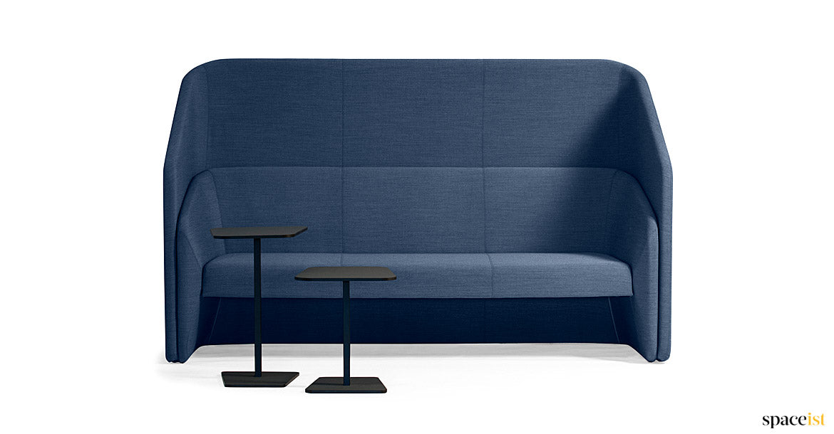 3 Seater Office Sofa For Office Environment and High-Back Privacy &amp; Comfort with Suede Upholstery.