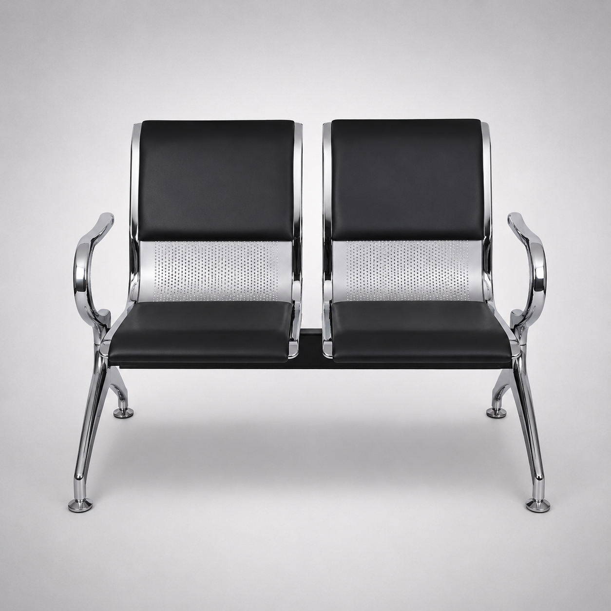 Airport Waiting Chair with High-Durable Construction and Armrest Support for Comfortable Public Area