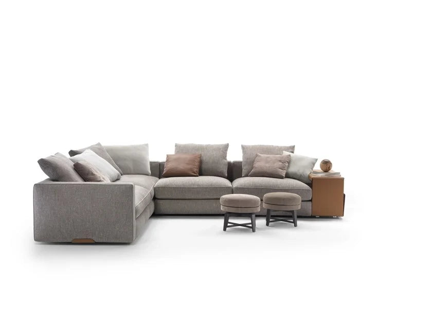 कॉर्नर सेक्शनल एल-आकार 5 सीटर आधुनिक सोडा मरांडी लकड़ी से बना साबर मखमल असबाब के साथ - सर्वश्रेष्ठ डिज़ाइन सोफा