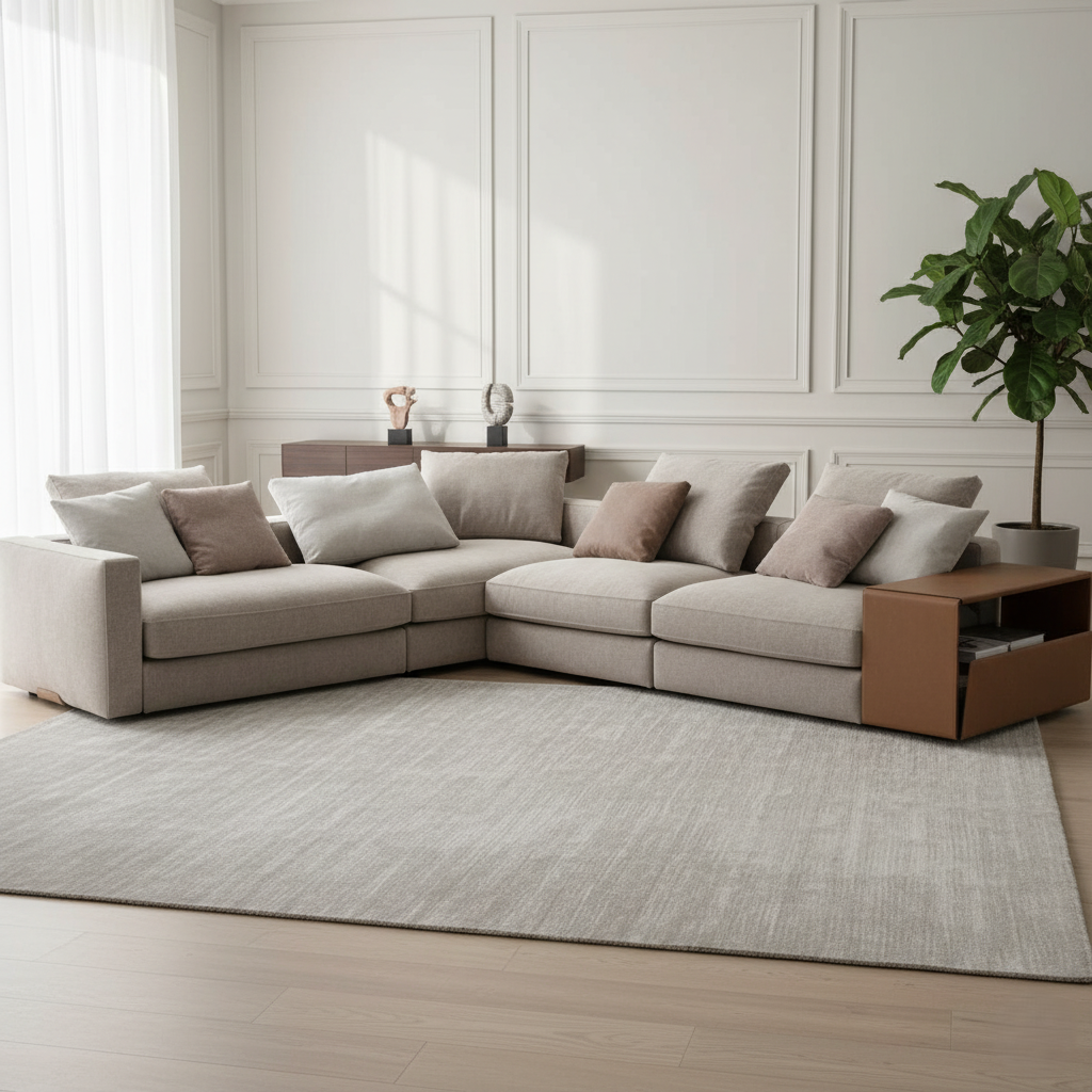 Corner Sectional L- Shape 5 Seater Modern Soda Made in Marandi wood with Suede Velvet Upholstery - Best Design Sofa  (Sofa Only)