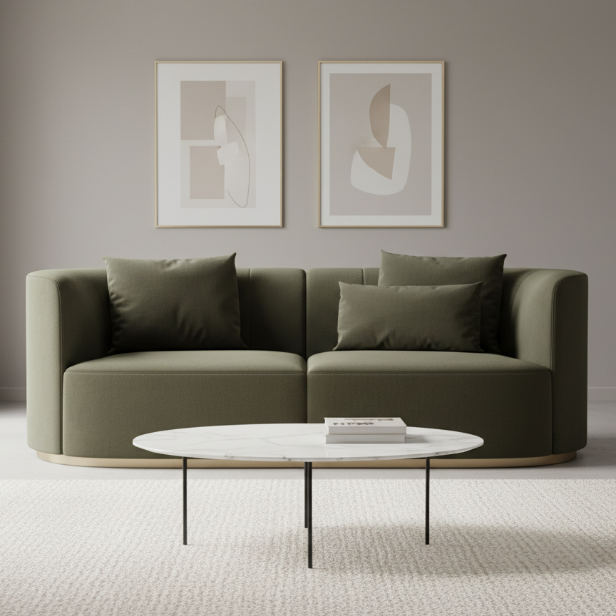 2 Seater Modern Italian Sofa Crafted from Premium Materials for Luxury Comfort and Elegant Living Room