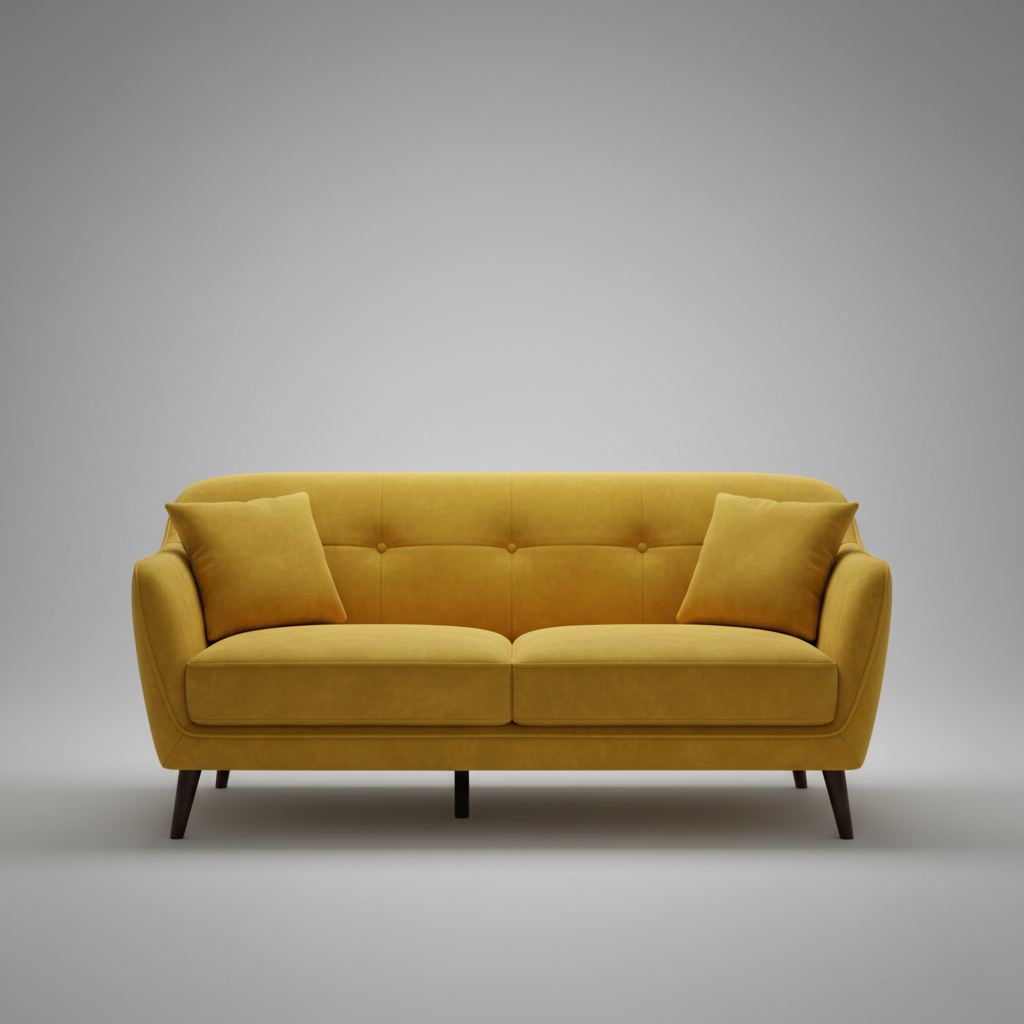 2 Seater Sofa Modern Design Wooden Frame with Velvet Fabric, Soft Padded, and Durable Quality