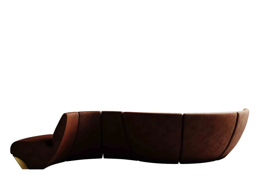 বাড়ির আসবাবপত্রের জন্য বিলাসবহুল ডিজাইনের মডুলার সোফা, উচ্চ ঘনত্বের ফোম সহ লেদারেট দিয়ে তৈরি প্লাইউড, বসার ঘরের জন্য টেকসই এবং আরামদায়ক