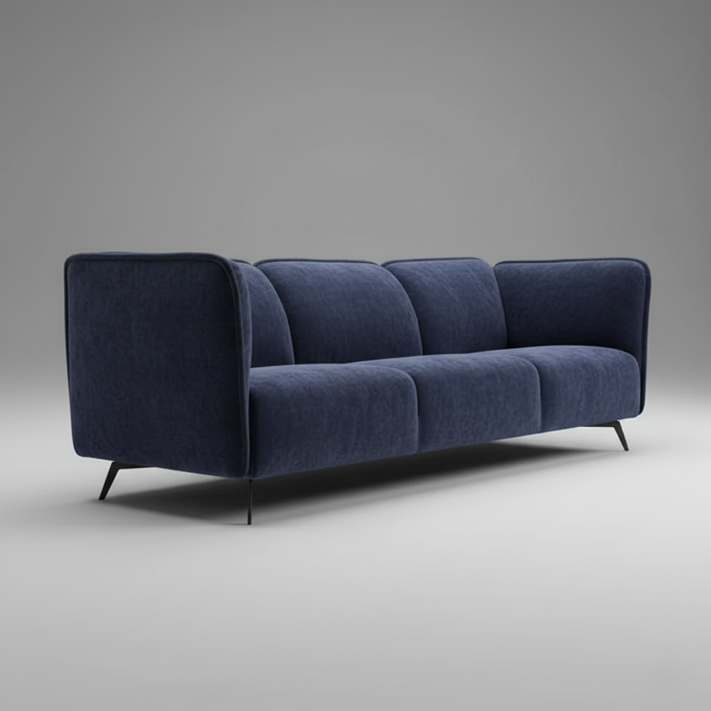 3 Seater sofa for Home Furniture Fabric Velvet with Wooden Frame and Perfect for Living Room