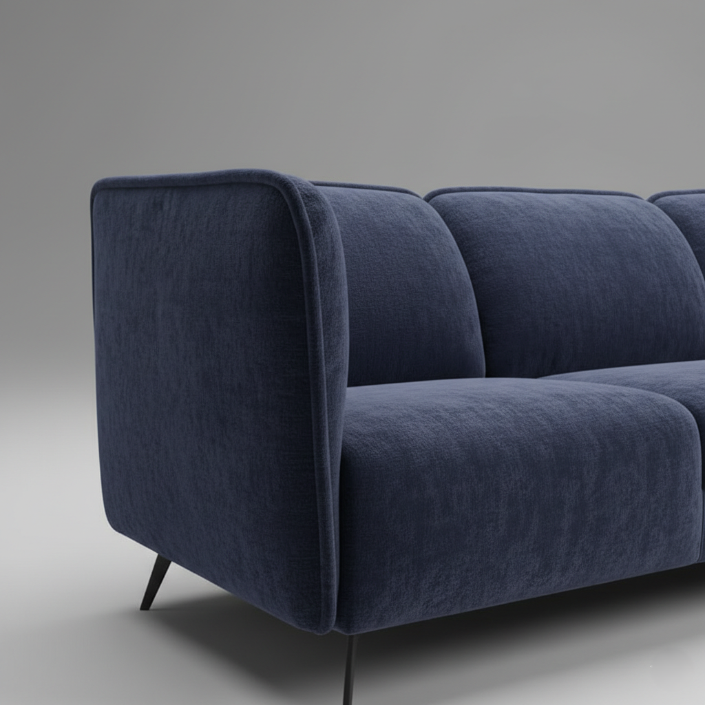 3 Seater sofa for Home Furniture Fabric Velvet with Wooden Frame and Perfect for Living Room