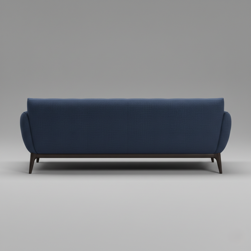 3 Seater Designer Sofa Fabric Upholstery with Tufted Design and High Density Foam & Teak wood Legs Base