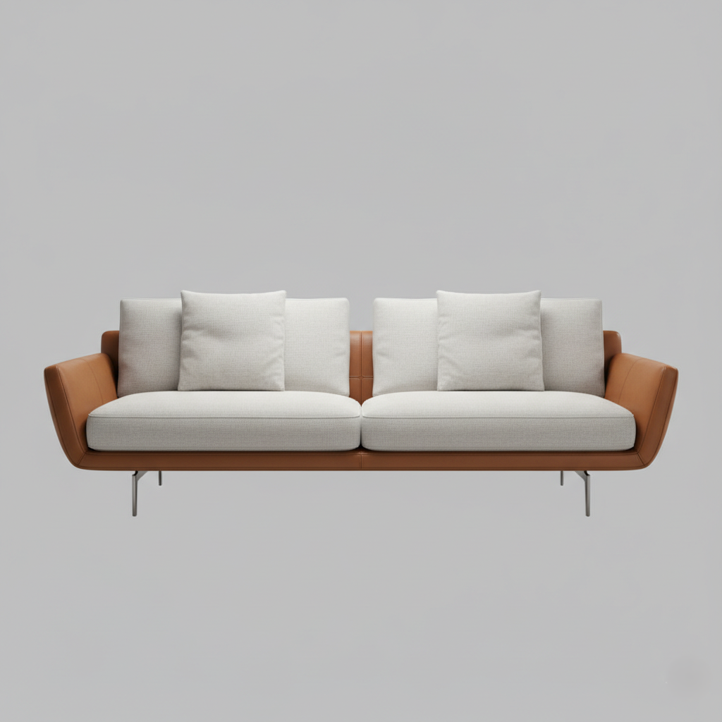 কুশনযুক্ত আসন, প্রিমিয়াম লেদারেট আপহোলস্টেরি এবং মেটাল ক্রোম লেগ বেস সহ স্টাইলিশ এবং বিলাসবহুল ডিজাইনের জন্য ৩ আসনের সোফা