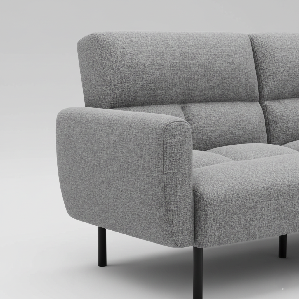 Modern Sofa Cum Bed for Home Furniture- Made with Durable Marandi Wood Frame, Soft Fabric Upholstery, and Sturdy Metal Legs