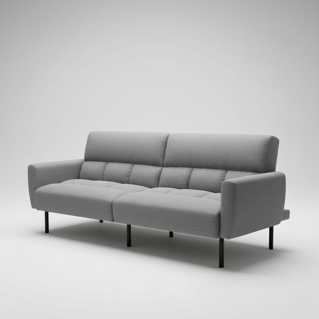 Modern Sofa Cum Bed for Home Furniture- Made with Durable Marandi Wood Frame, Soft Fabric Upholstery, and Sturdy Metal Legs