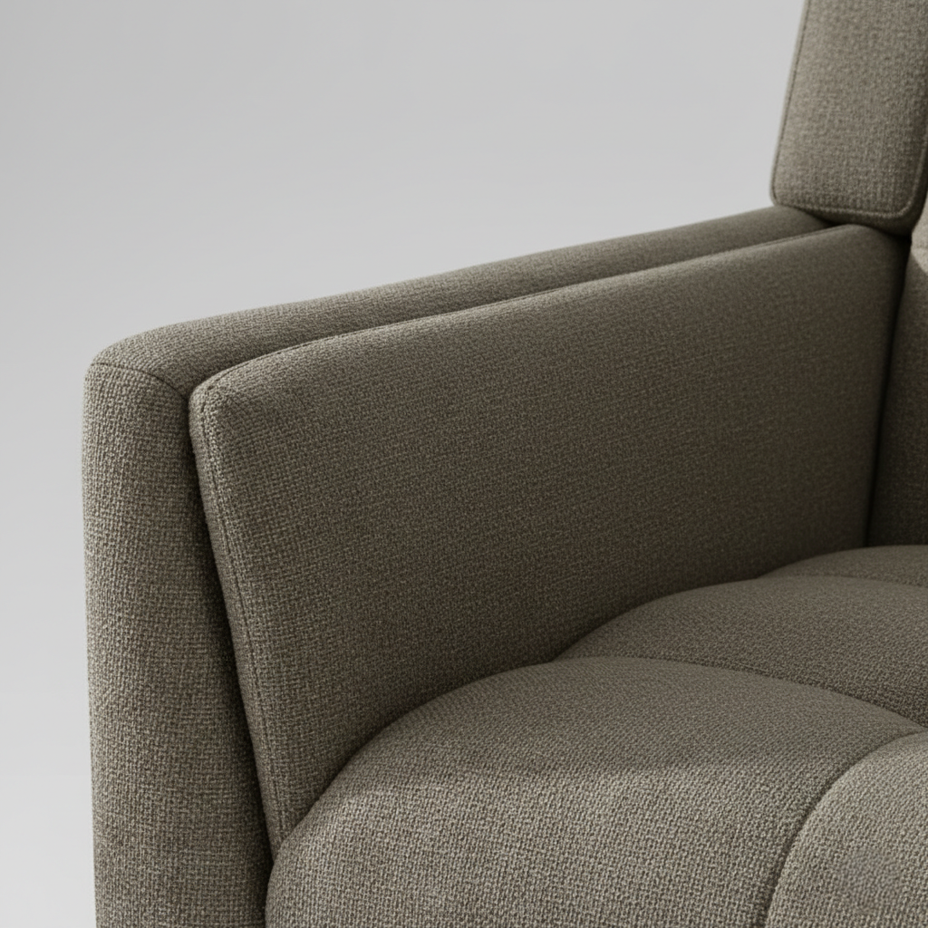 2 Seater Sofa for Home Furniture Made in Wooden Frame with Fabric and Teak wood Legs with Polish