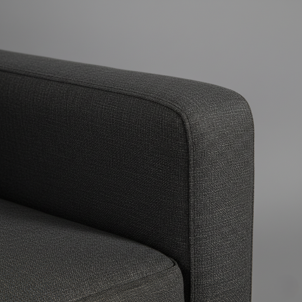 2-Seater Armless Sofa, Elegant Tufted Fabric Upholstery and Natural Wood Legs and Perfect for Entryways