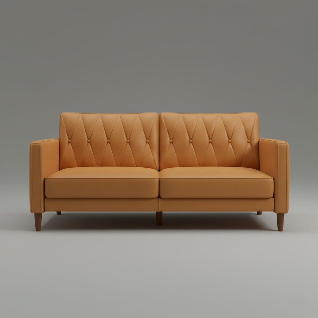 2 Seater Sofa Premium Leatherette Upholstery with Comfortable Design & Perfect for Living Room