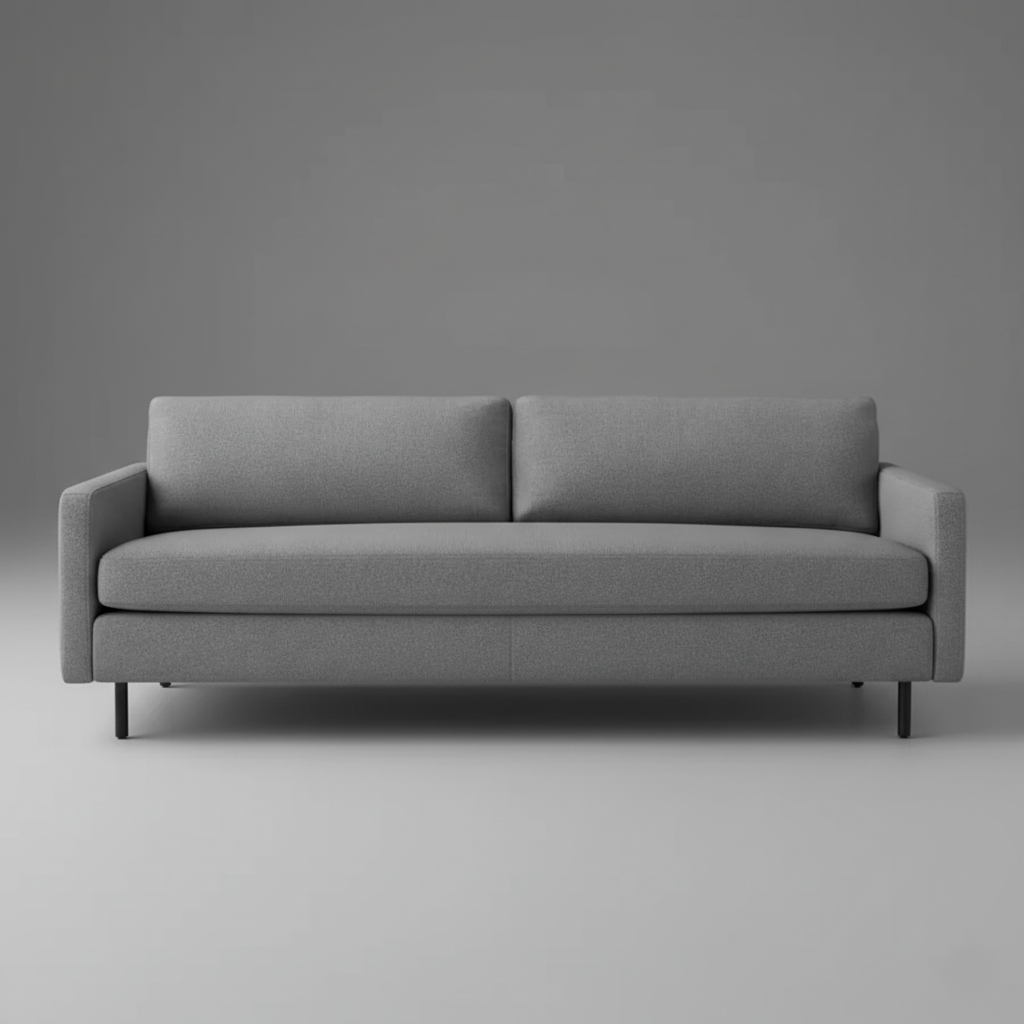 ঘরের আসবাবপত্রের জন্য ৩ সিটার সোফা এবং সোয়েড আপহোলস্ট্রী উচ্চ ঘনত্বের ফোম ধাতব পায়ের বেস সহ এবং বসার ঘরের জন্য উচ্চ মানের সোফা