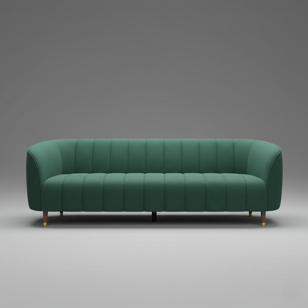 घरेलू फर्नीचर के लिए आधुनिक 3 सीटर सोफा, मखमली असबाब और सागौन की लकड़ी के पैरों के साथ मरांडी लकड़ी से बना है