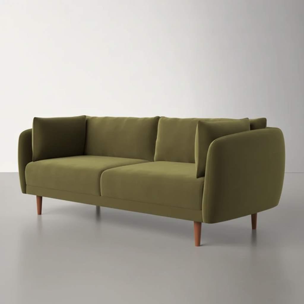 2 Seater Sofa Modern Design with Teak Wood Legs and Comfortable & Perfect for Living Room