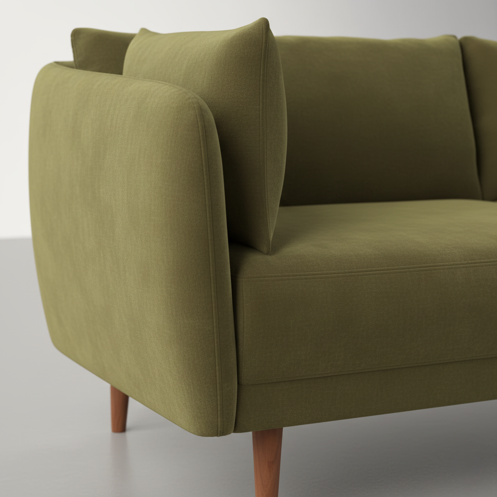 2 Seater Sofa Modern Design with Teak Wood Legs and Comfortable & Perfect for Living Room