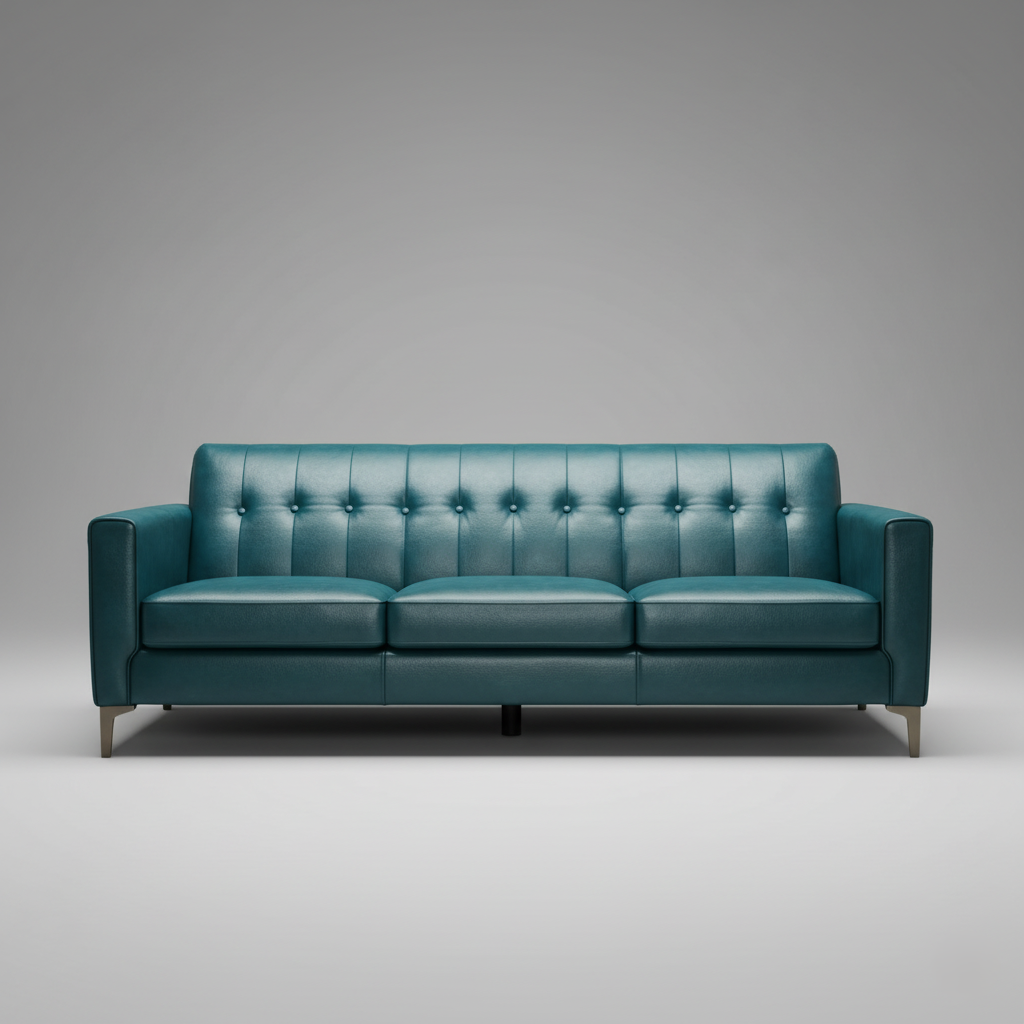 3 Seater Sofa for Home Furniture and Tufted Design Modern Sofa Premium Leatherette with Metal Legs