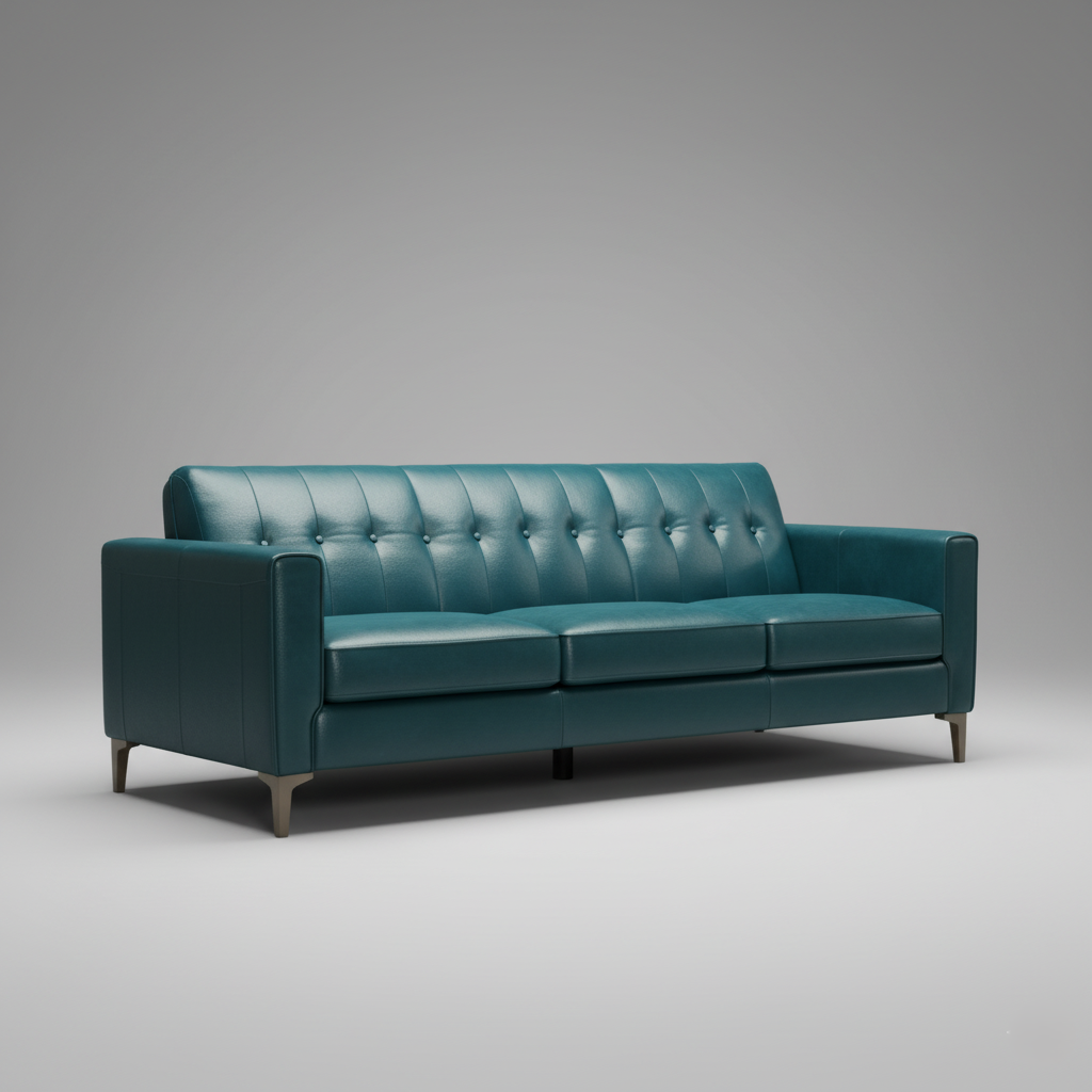 3 Seater Sofa for Home Furniture and Tufted Design Modern Sofa Premium Leatherette with Metal Legs