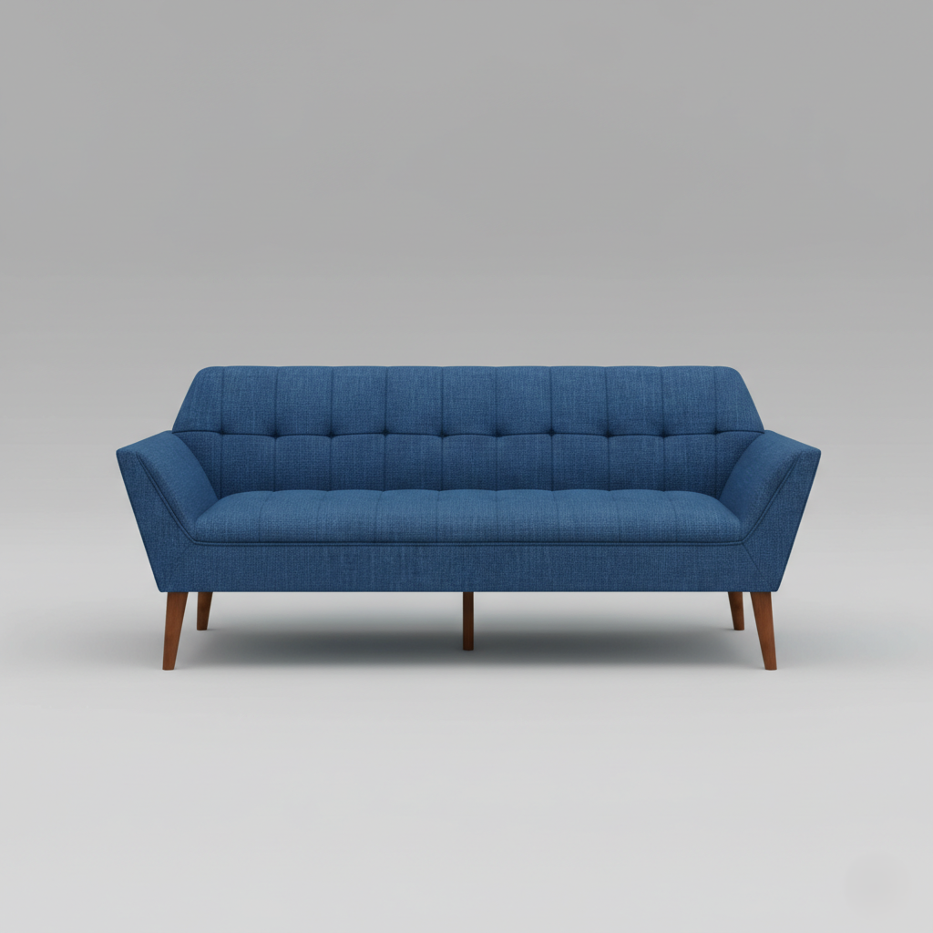 3 सीटर सोफा टफ्टेड डिज़ाइन मरांडी लकड़ी और सॉफ्ट फोम से बना है और लिविंग रूम के लिए आरामदायक है