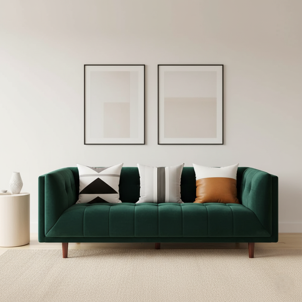 3 Seater Modern Sofa for Home Furniture Tufted Design and Arm Rest & Comfortable sofa for Living Room