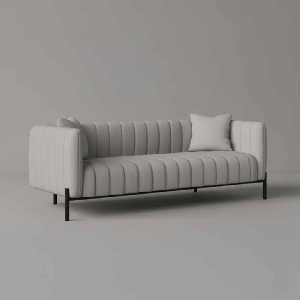 घर के फर्नीचर के लिए 3 सीटर सोफा, प्लाईवुड और लेदरेट फैब्रिक से बना अनोखा डिज़ाइन और लिविंग रूम के लिए आर्म रेस्ट और आरामदायक सोफा