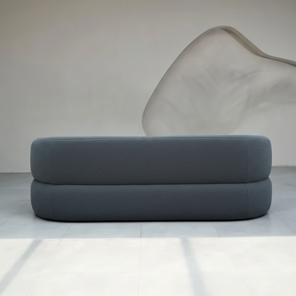 3 सीटर सोफा आधुनिक डिजाइन संरचना मरांडी लकड़ी में बुकल फैब्रिक और लिविंग रूम के लिए टिकाऊ और उच्च गुणवत्ता वाली नरम सीटिंग के साथ बनाया गया है