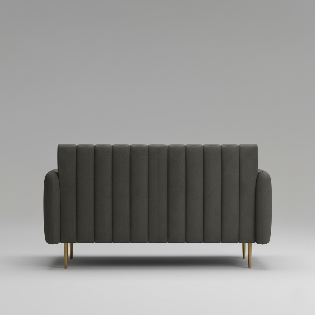 2 Seater Sofa Velvet Fabric Structure with Marandi wood Frame and Metal Legs Base for Living Room