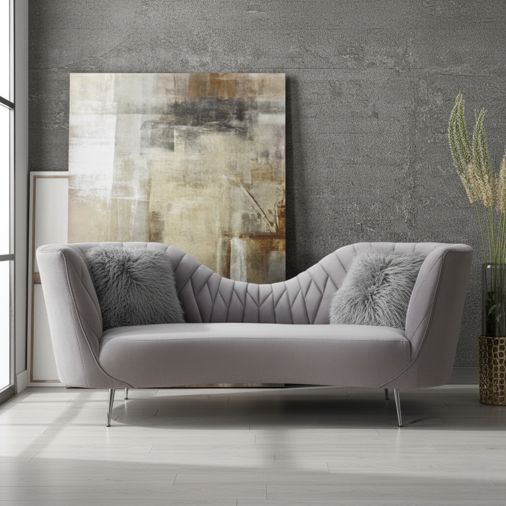 3 Seater Sofa Home Furniture Luxury Upholstery Velvet Marandi Wood & Ply Structure and Metal Legs