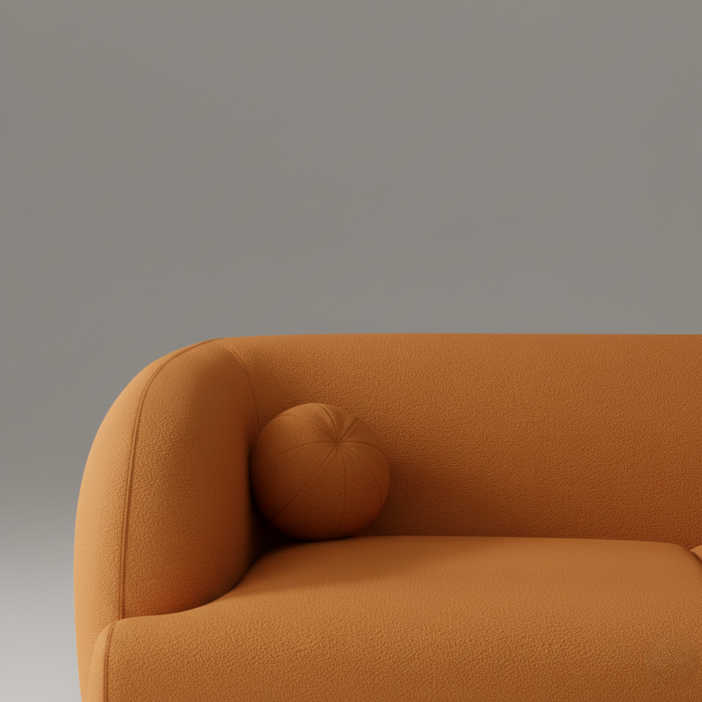 घर के फर्नीचर के लिए 3 सीटर सोफा, साबर फ़ैब्रिक, 350GSM, मरांडी लकड़ी और टीक प्लाई संरचना और लिविंग रूम के लिए आरामदायक रूप से मुलायम