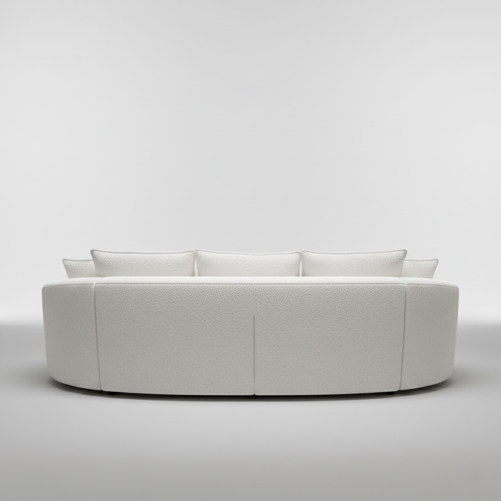 5 Seater Experience Luxurious Comfort with The Boucle Curved Sectional Sofa, A Modern and Comfortable Choice for Your Living Space