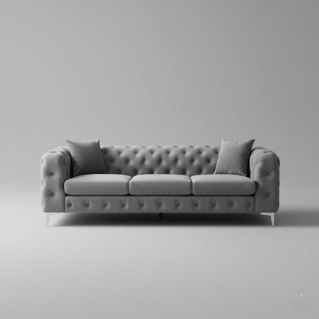 3 Seater Sofa for Home Furniture, Elegant Button Tufted Design with Comfortable Cushions