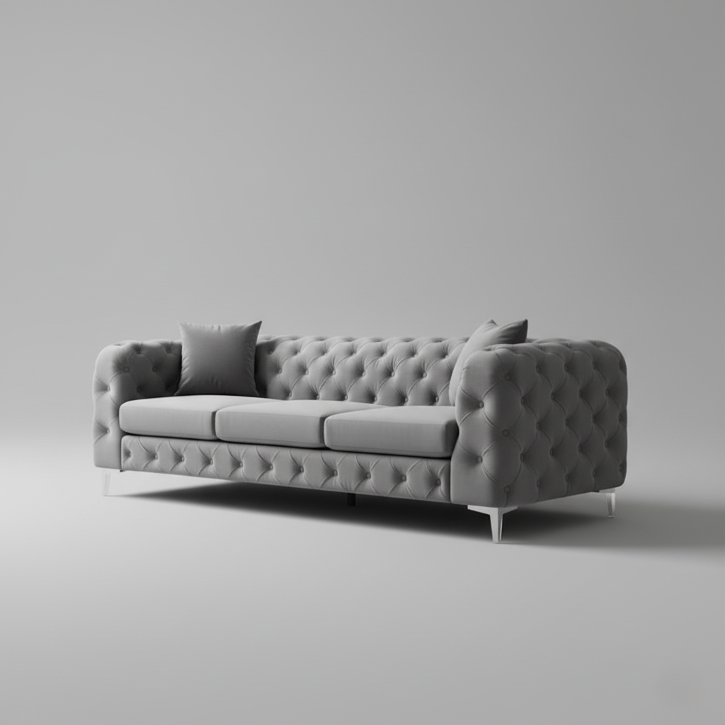 3 Seater Sofa for Home Furniture, Elegant Button Tufted Design with Comfortable Cushions