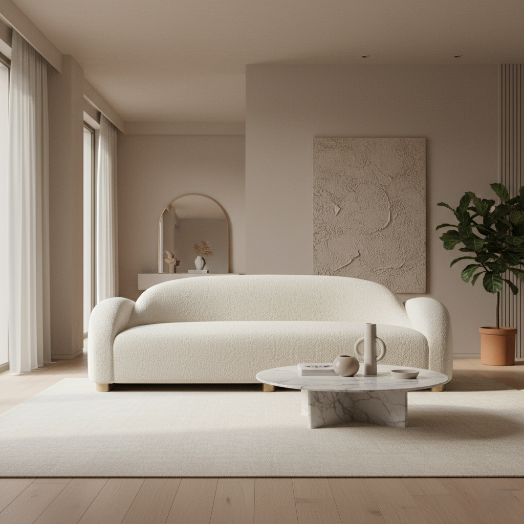 घरेलू फर्नीचर के लिए 3 सीटर घुमावदार सोफा, मरांडी लकड़ी और सागौन प्लाई फ्रेम और धातु के पैरों वाले बेस से बना है