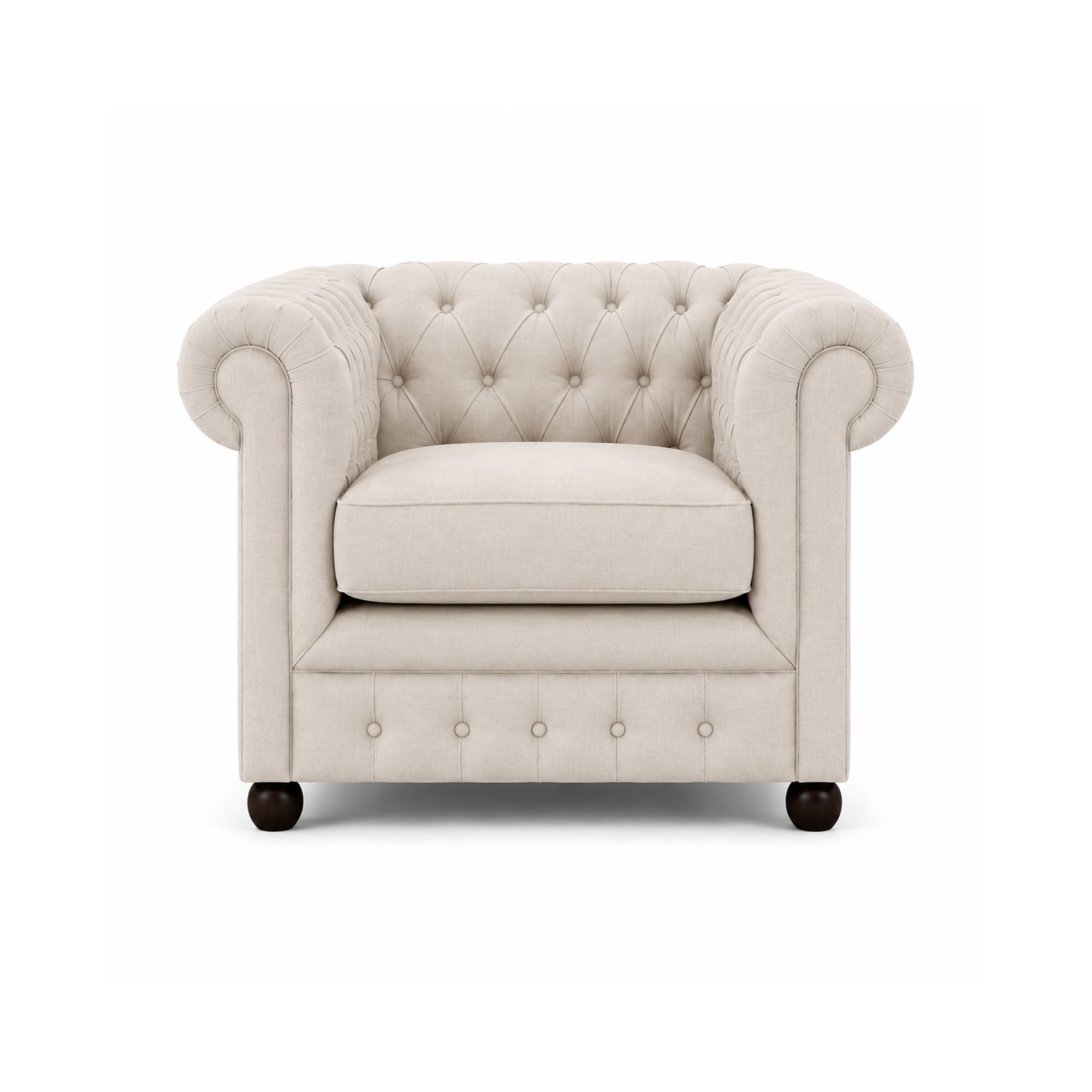 Best 3 Seater Chesterfield Sofa Fabric Cotton Line Blend Sofa with Frame Marandi wood & Soft Padded High Quality