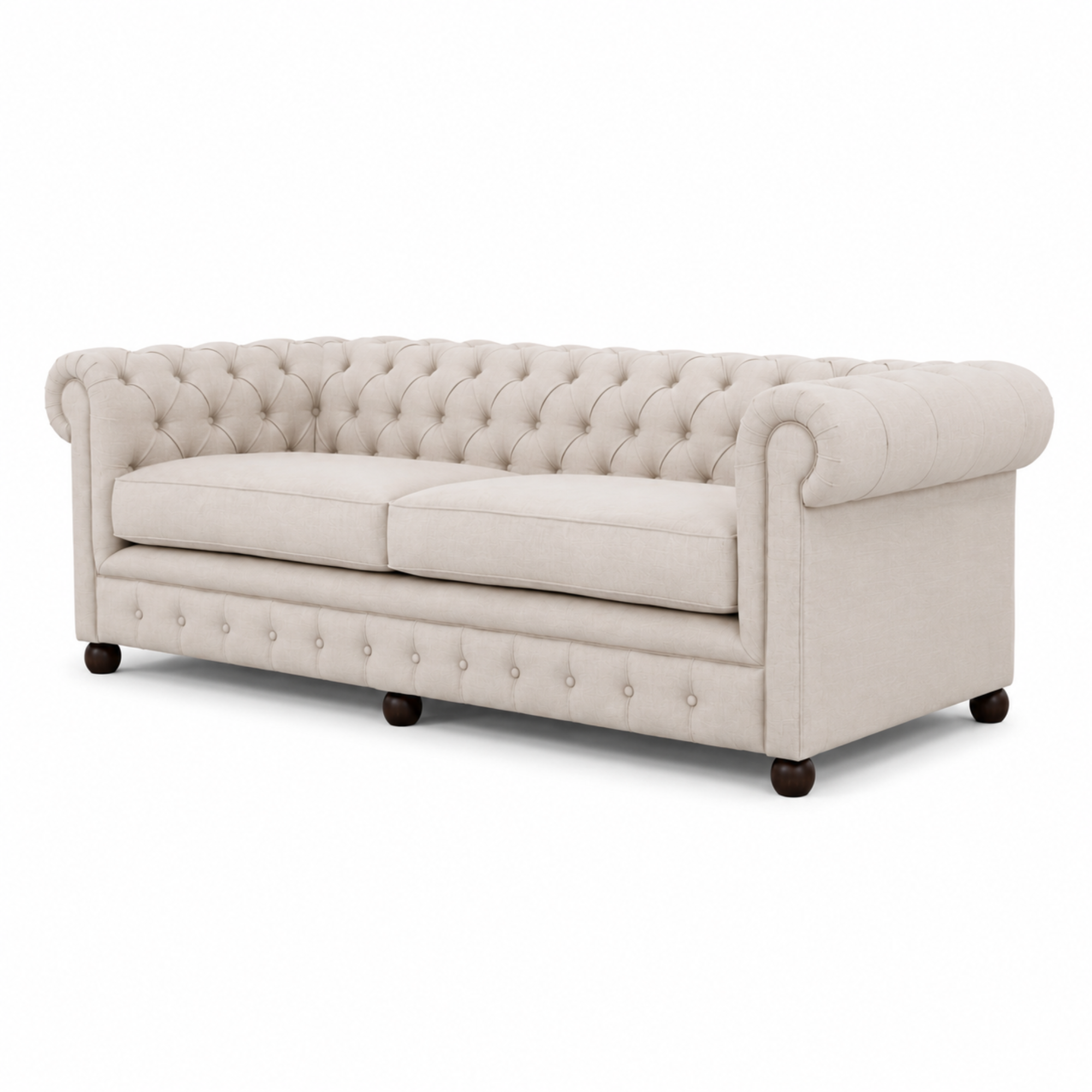 Best 3 Seater Chesterfield Sofa Fabric Cotton Line Blend Sofa with Frame Marandi wood & Soft Padded High Quality