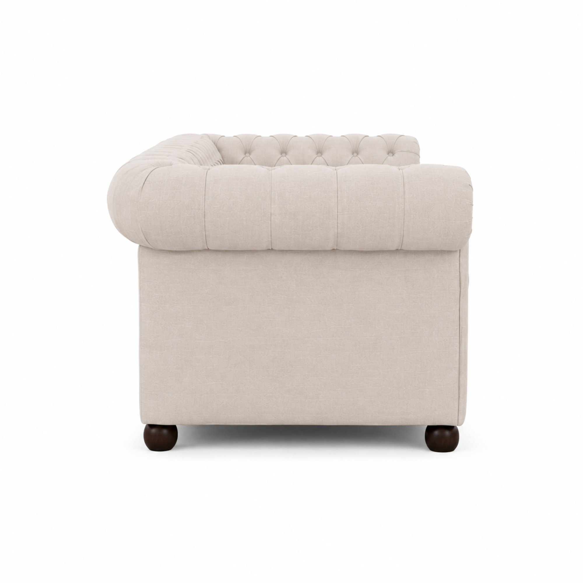 Best 3 Seater Chesterfield Sofa Fabric Cotton Line Blend Sofa with Frame Marandi wood & Soft Padded High Quality