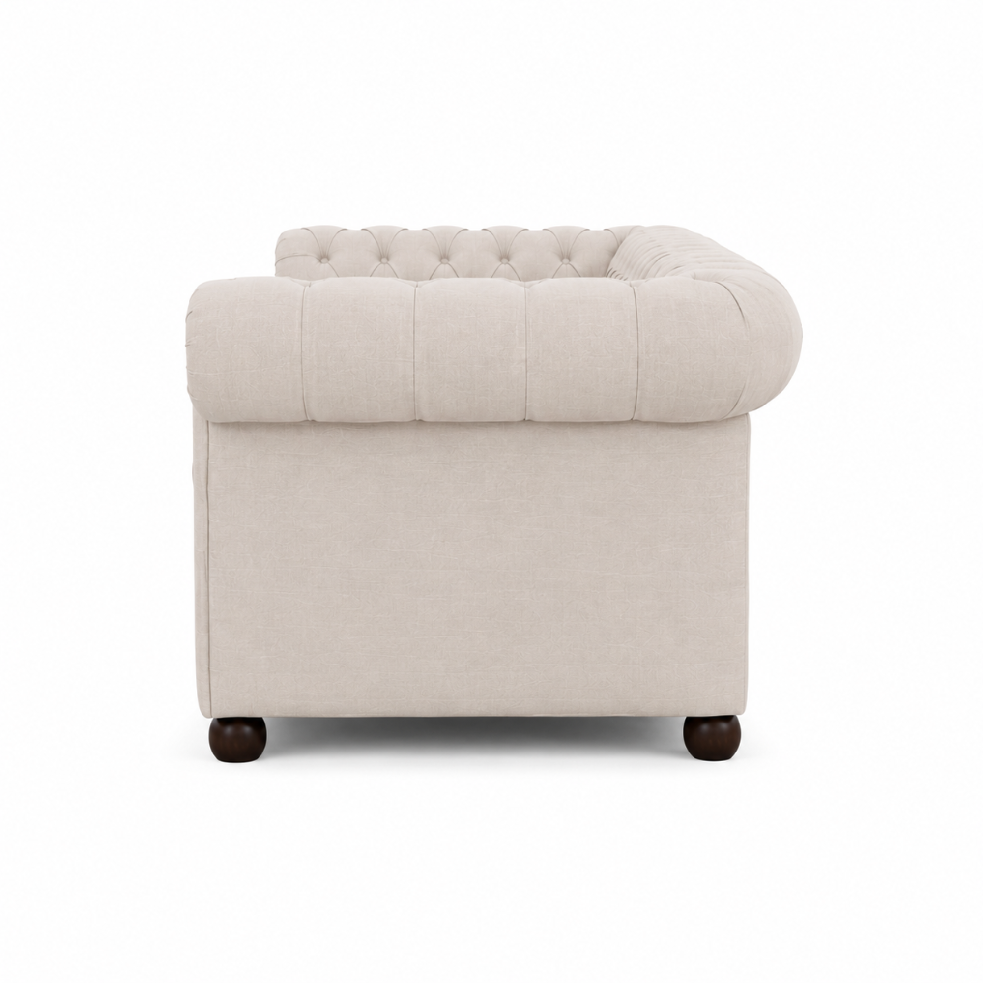 Best 3 Seater Chesterfield Sofa Fabric Cotton Line Blend Sofa with Frame Marandi wood & Soft Padded High Quality
