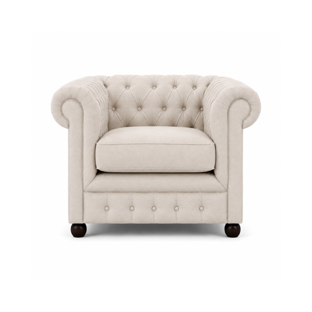 Best 3 Seater Chesterfield Sofa Fabric Cotton Line Blend Sofa with Frame Marandi wood & Soft Padded High Quality