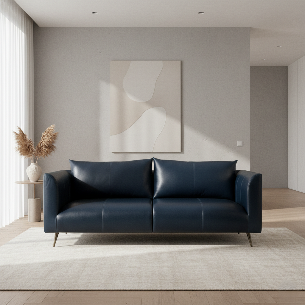 3 Seater Sofa Modern Design Made in Plyboard and Upholstery Leatherette Soft Seating &amp; Comfortable Padded Perfect for living Room