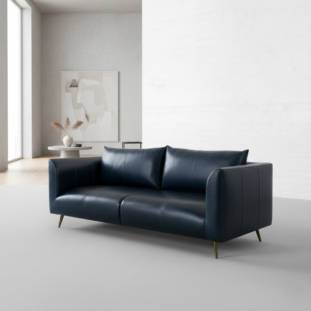 3 Seater Sofa Modern Design Made in Plyboard and Upholstery Leatherette Soft Seating &amp; Comfortable Padded Perfect for living Room