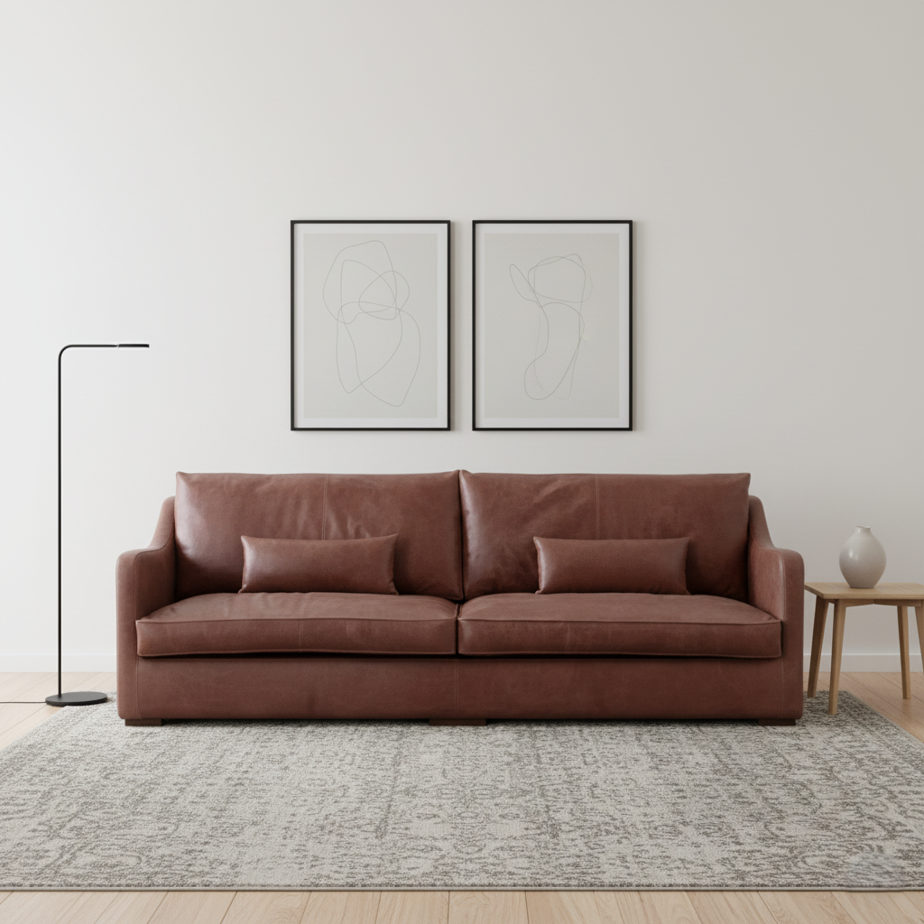 3 Seater Sofa Modern Design and Upholstery Leatherette Durable & Comfortable Perfect for living Room