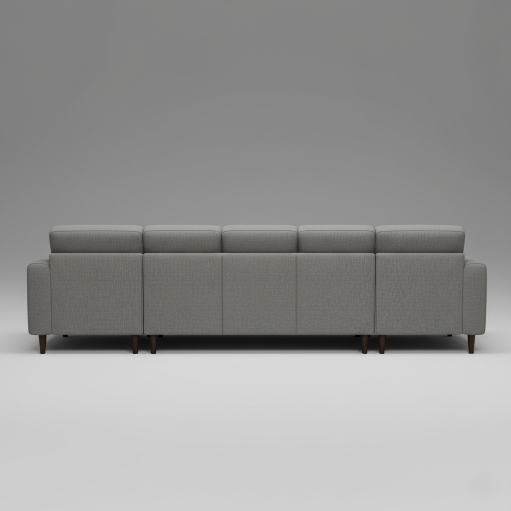 Premium Fabric U Shape Sofa Corner Design Made In Solid Wood Frame PU Foam and Wooden Legs Base