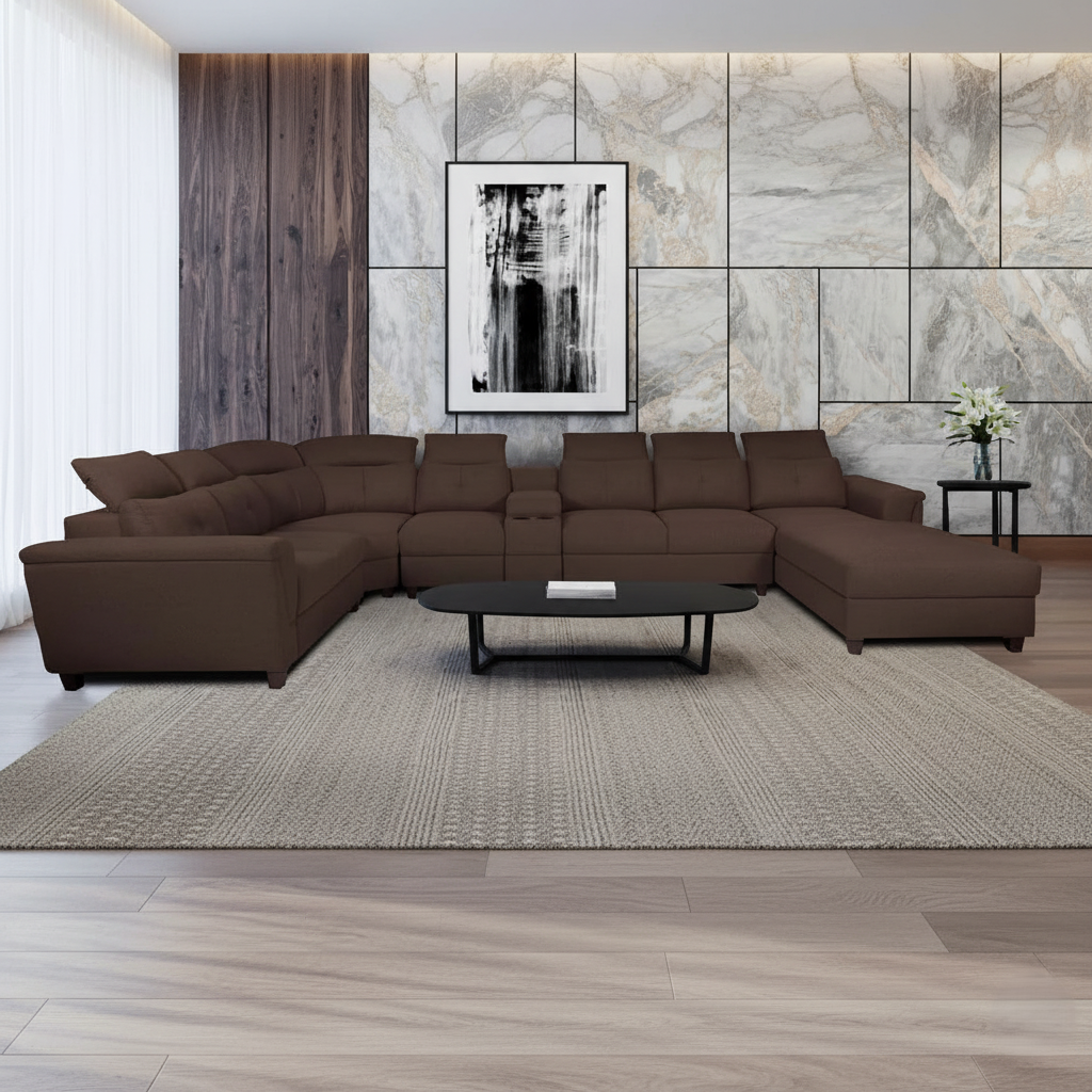 Modular Sofa Luxurious U Shape Design with Full Padded and High Back Support & Soft Seating & Comfort Sofa for Living Room